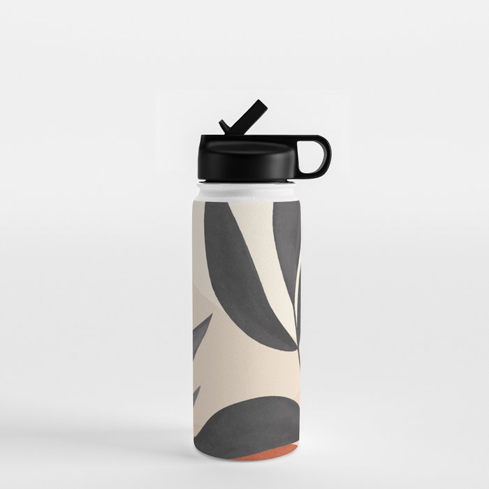 Minimal Abstract Art Tropical Leaves 5 Water Bottle Gallery Image 1
