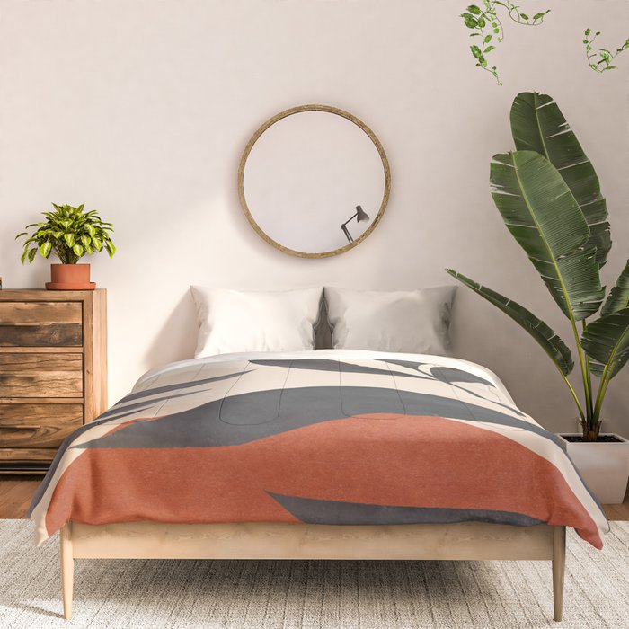 Minimal Abstract Art Tropical Leaves 5 Comforter Gallery Image 3