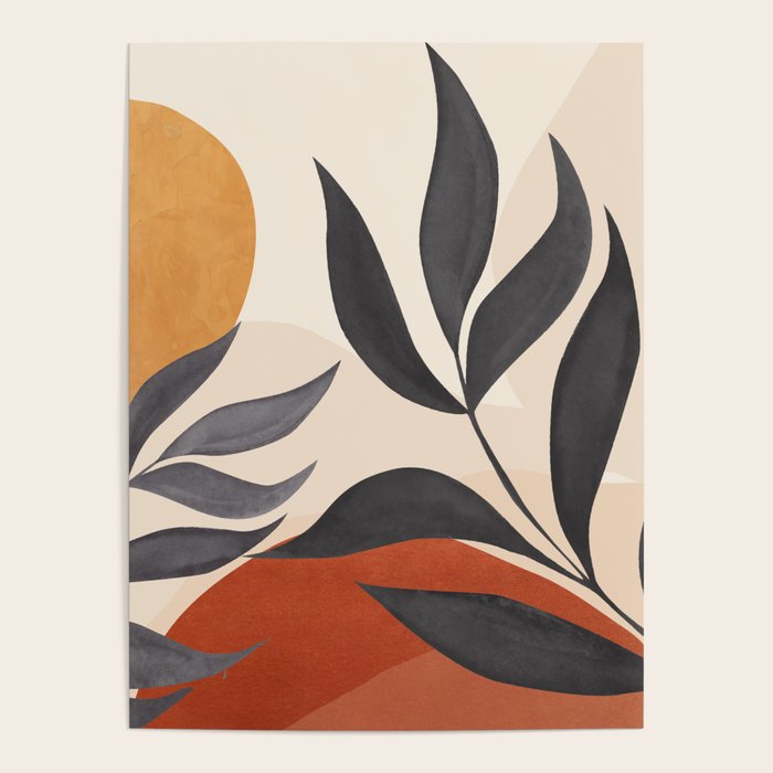 Minimal Abstract Art Tropical Leaves 5 Poster Gallery Image 4