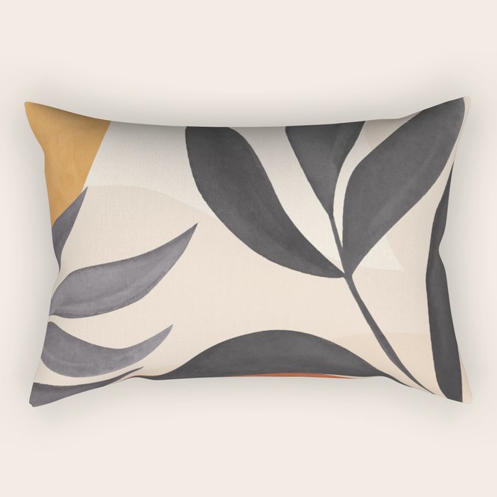 Minimal Abstract Art Tropical Leaves 5 Rectangular Pillow Gallery Image 1
