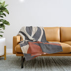 Minimal Abstract Art Tropical Leaves 5 Throw Blanket Gallery Image 1