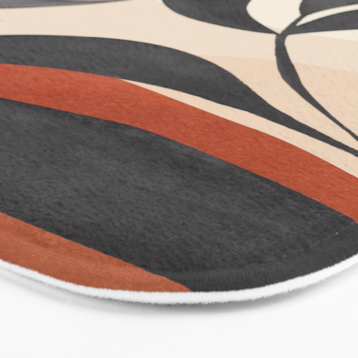 Minimal Abstract Art Tropical Leaves 5 Bath Mat Gallery Image 3