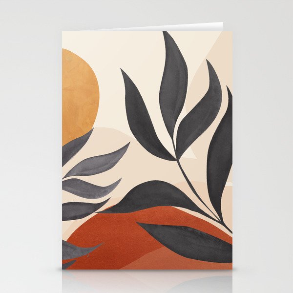Minimal Abstract Art Tropical Leaves 5 Stationery Card Gallery Image 1