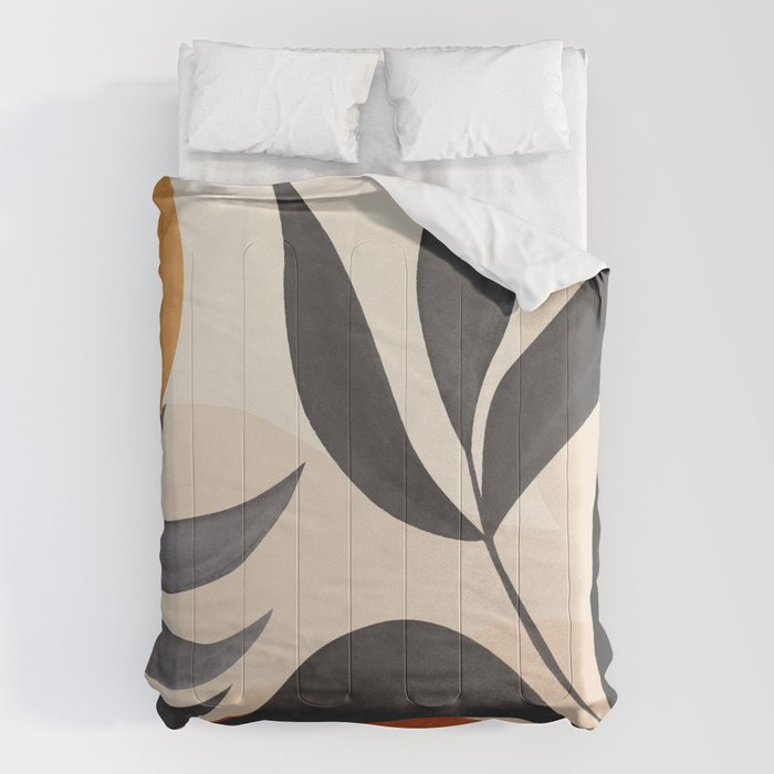 Minimal Abstract Art Tropical Leaves 5 Comforter Gallery Image 6