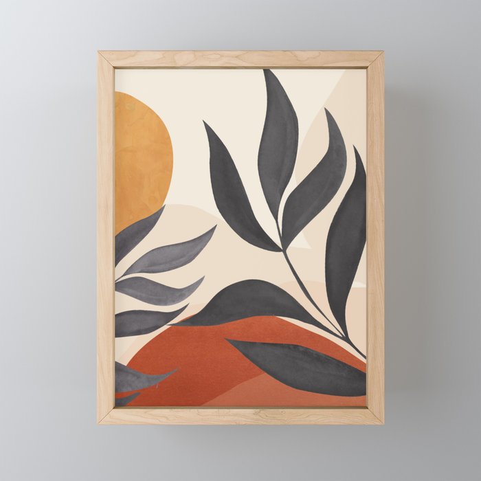 Minimal Abstract Art Tropical Leaves 5 Mini Art Print Gallery Image 1