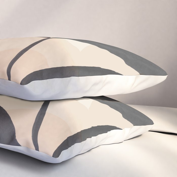 Minimal Abstract Art Tropical Leaves 5 Pillow Sham Gallery Image 3