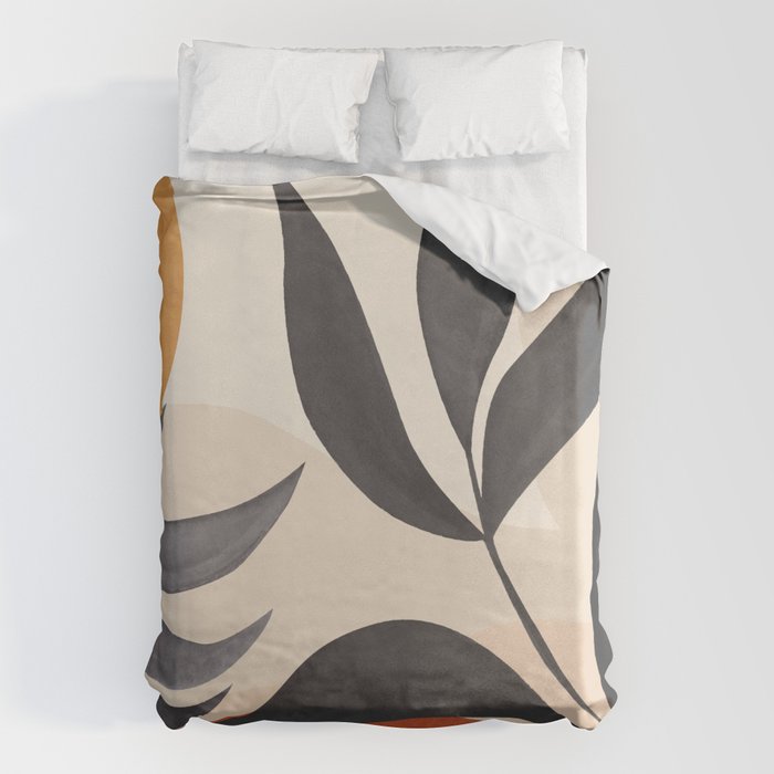 Minimal Abstract Art Tropical Leaves 5 Duvet Cover Gallery Image 6