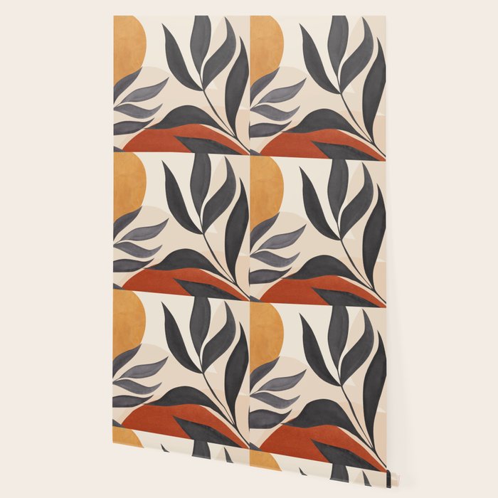 Minimal Abstract Art Tropical Leaves 5 Wallpaper Gallery Image 2