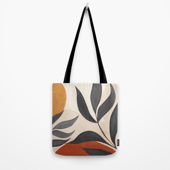 Minimal Abstract Art Tropical Leaves 5 Tote Bag Gallery Image 2