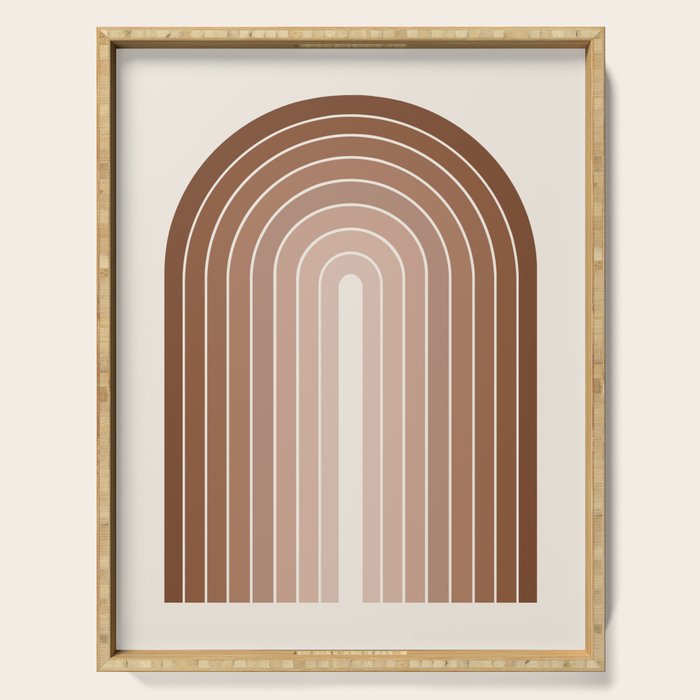 Gradient Arch XII Earthy Neutral Mid Century Modern Rainbow Serving Tray Gallery Image 1