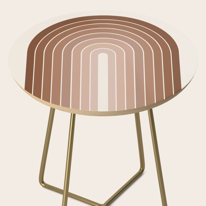 Gradient Arch XII Earthy Neutral Mid Century Modern Rainbow Side Table Gallery Image 2