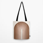 Gradient Arch XII Earthy Neutral Mid Century Modern Rainbow Tote Bag Gallery Image 2