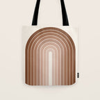Gradient Arch XII Earthy Neutral Mid Century Modern Rainbow Tote Bag Gallery Image 1