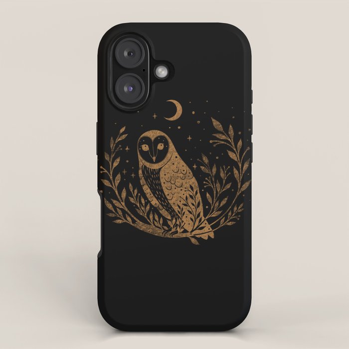 Owl Moon - Gold iPhone Case Gallery Image 1