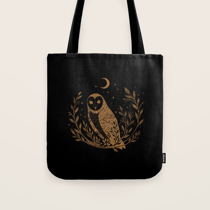 Owl Moon - Gold Tote Bag Gallery Image 1