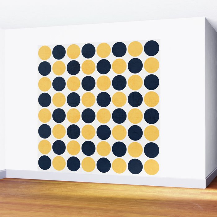 navy and yellow dots Wall Mural Gallery Image 2