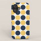 navy and yellow dots iPhone Case Gallery Image 1