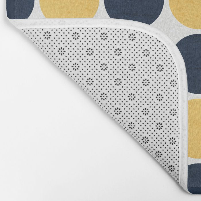 navy and yellow dots Bath Mat Gallery Image 2