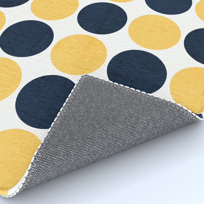 navy and yellow dots Rug Gallery Image 4