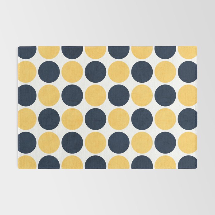 navy and yellow dots Rug Gallery Image 2