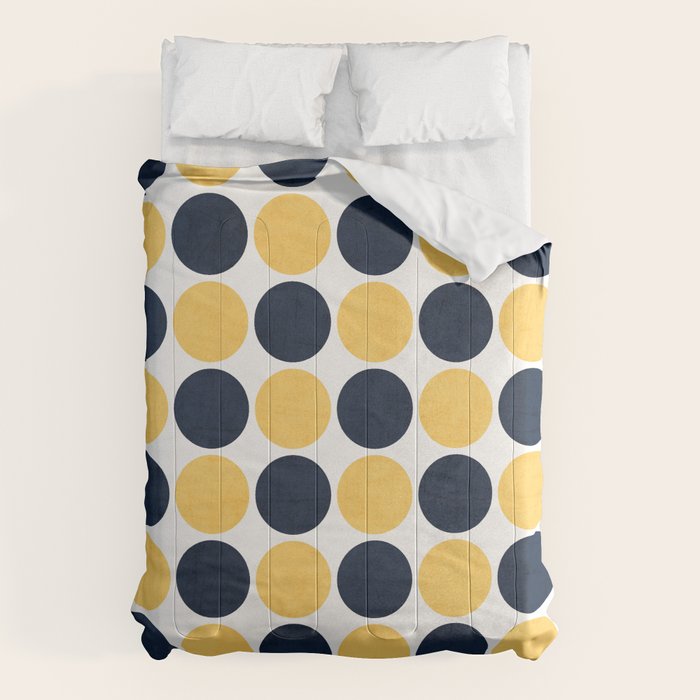 navy and yellow dots Comforter Gallery Image 1