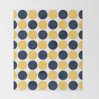 navy and yellow dots Throw Blanket Gallery Image 2