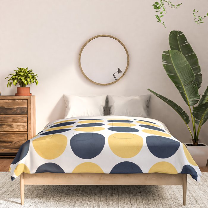 navy and yellow dots Comforter Gallery Image 3