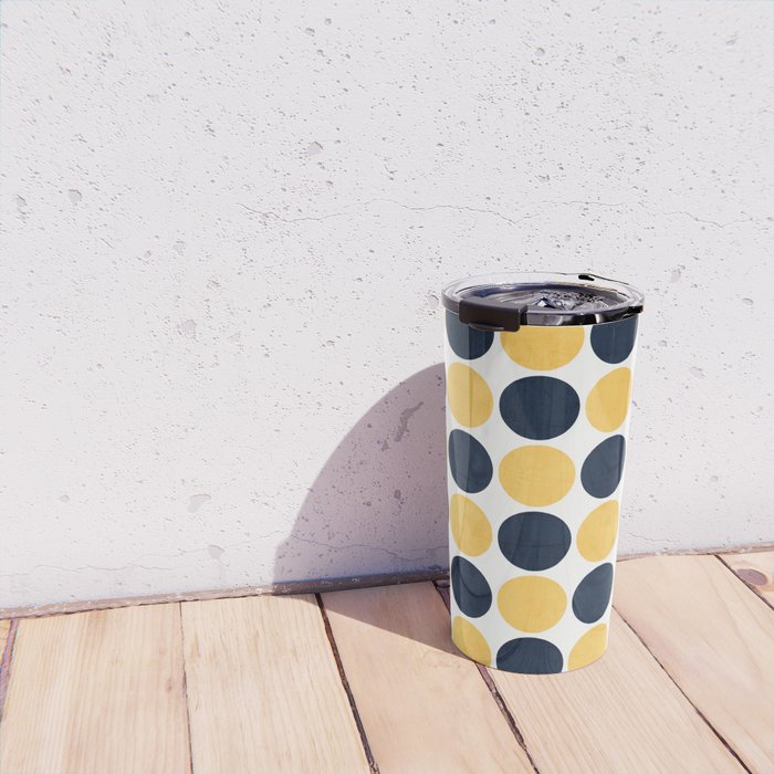 navy and yellow dots Travel Mug Gallery Image 4