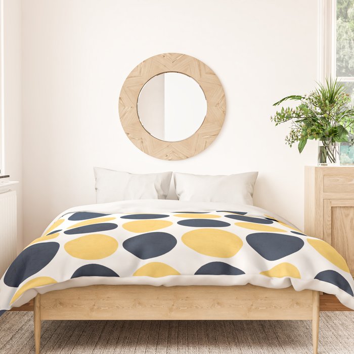 navy and yellow dots Duvet Cover Gallery Image 3