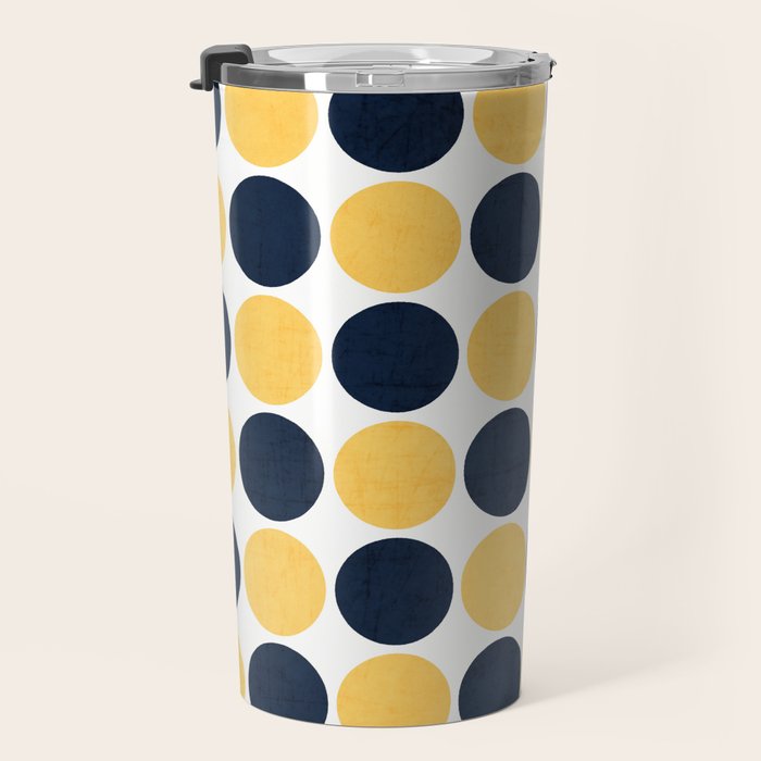 navy and yellow dots Travel Mug Gallery Image 3
