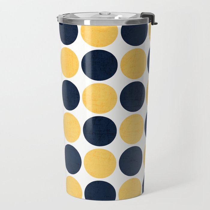 navy and yellow dots Travel Mug Gallery Image 2