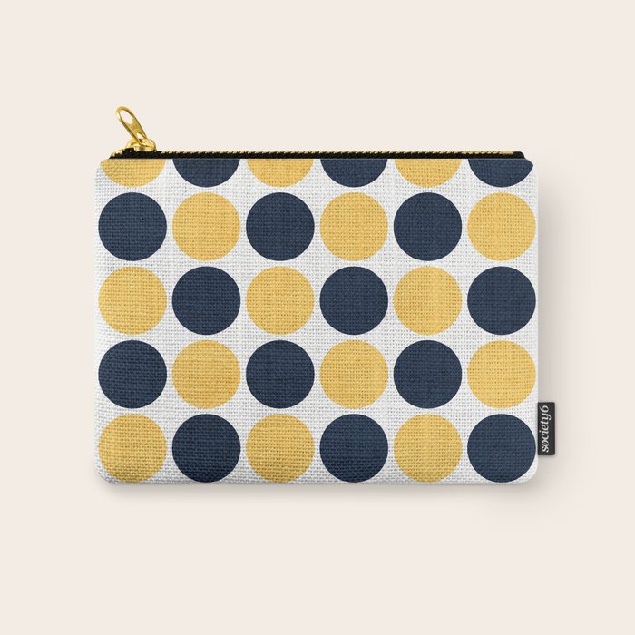navy and yellow dots Carry All Pouch Gallery Image 1
