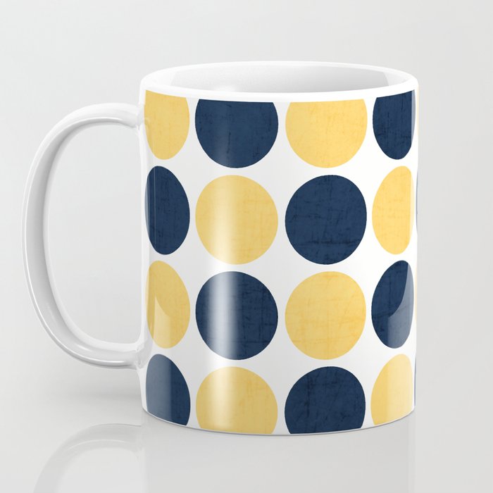 navy and yellow dots Coffee Mug Gallery Image 3