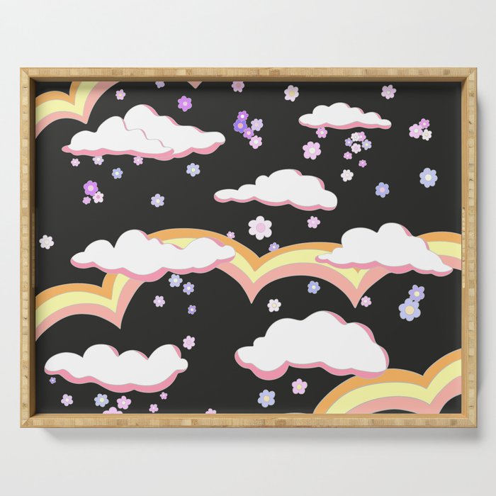 Cloudy with a Chance of Rainbows  Serving Tray Gallery Image 1