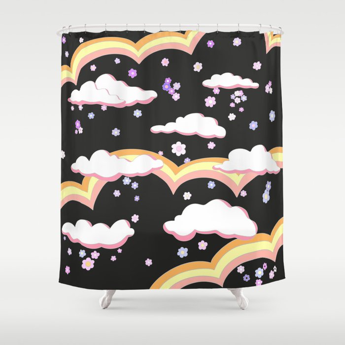 Cloudy with a Chance of Rainbows  Shower Curtain Gallery Image 1