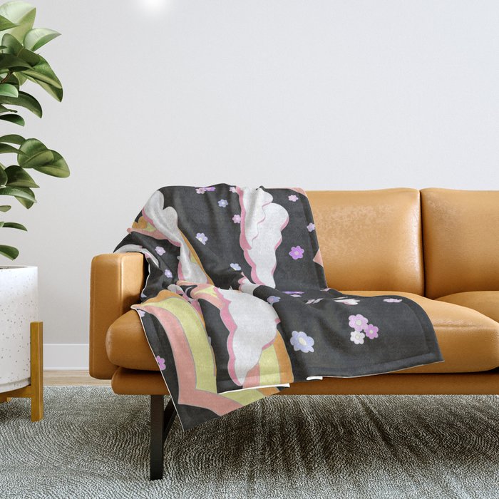 Cloudy with a Chance of Rainbows  Throw Blanket Gallery Image 1