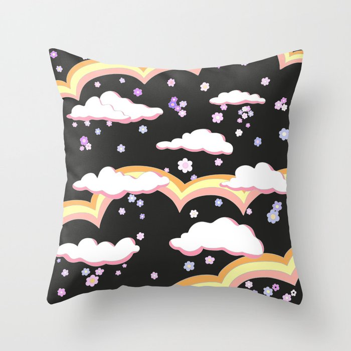 Cloudy with a Chance of Rainbows  Throw Pillow Gallery Image 1