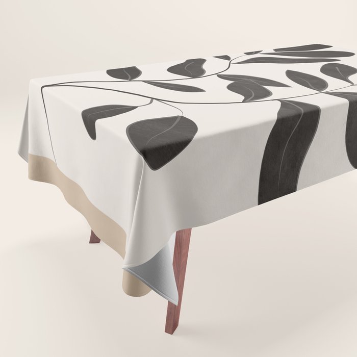Minimalist plants and leaves Art 8 Tablecloth Gallery Image 1