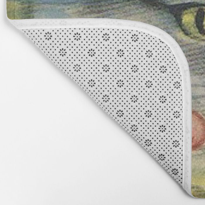 Cat Looking at Goldfish Vintage Art Bath Mat Gallery Image 2