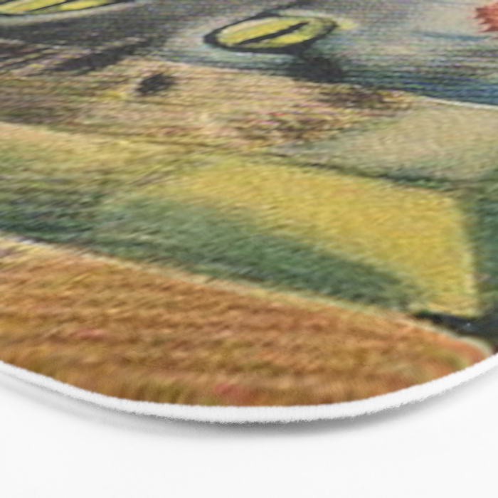 Cat Looking at Goldfish Vintage Art Bath Mat Gallery Image 3