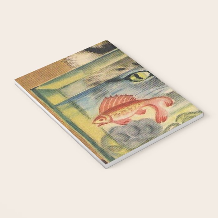 Cat Looking at Goldfish Vintage Art Notebook Gallery Image 3