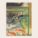 Cat Looking at Goldfish Vintage Art Notebook Gallery Image 4