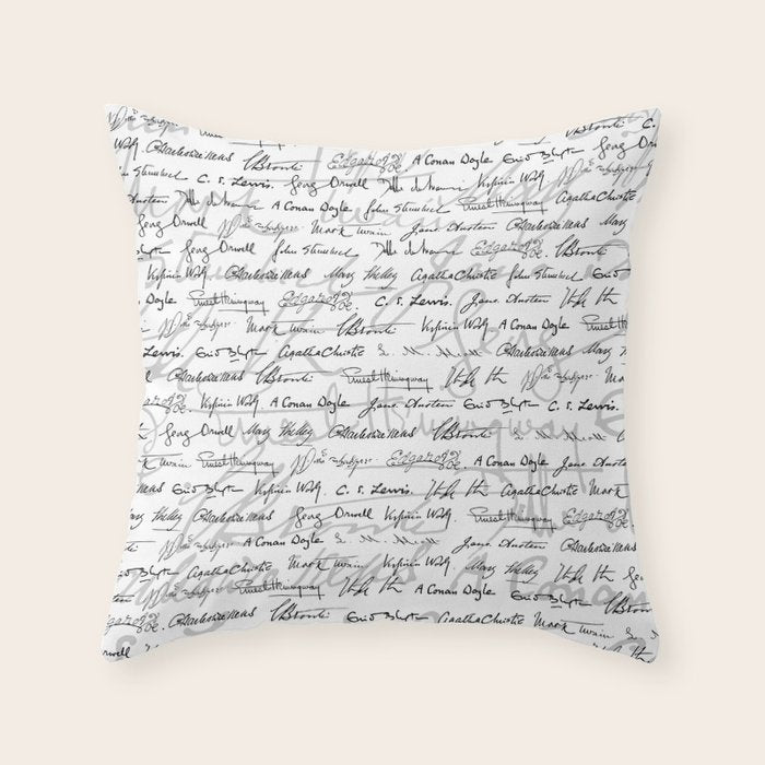 Literary Giants Pattern II Throw Pillow Gallery Image 6