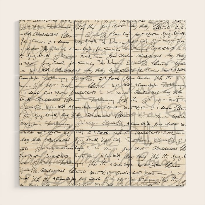 Literary Giants Pattern II Wood Wall Art Gallery Image 1