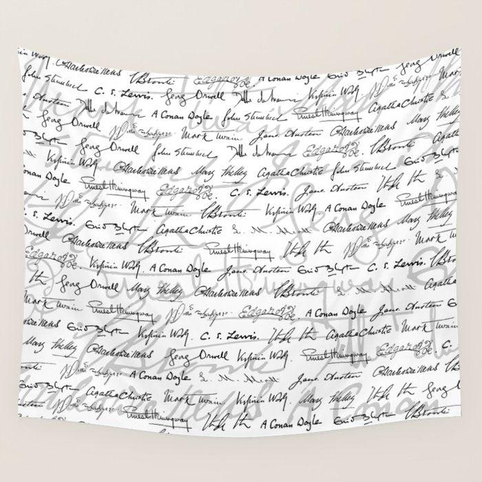 Literary Giants Pattern II Wall Tapestry Gallery Image 1