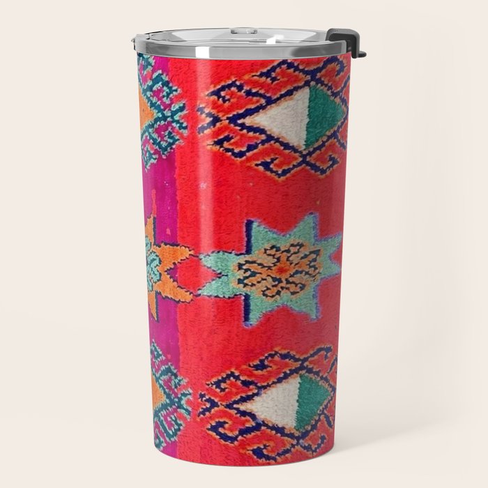 Moroccan Traditional Carpet Artwork Travel Mug Gallery Image 2
