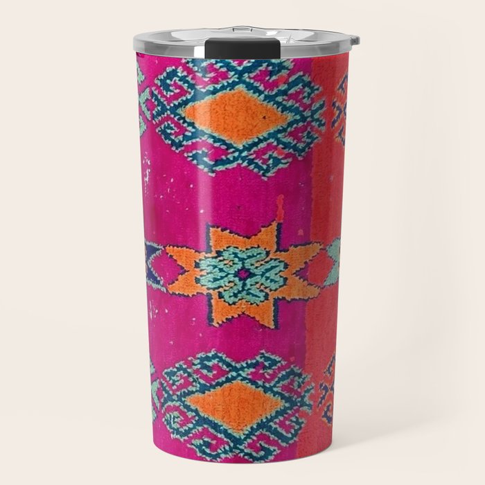 Moroccan Traditional Carpet Artwork Travel Mug Gallery Image 1