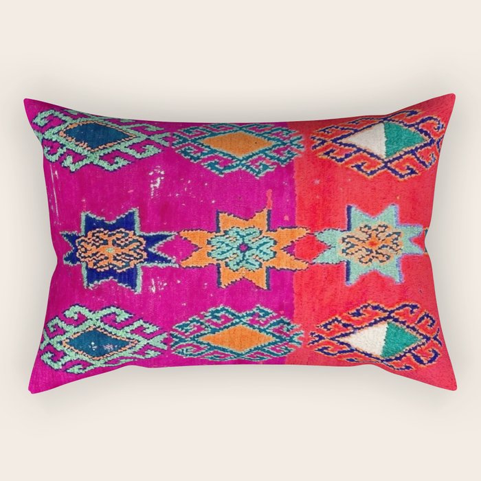 Moroccan Traditional Carpet Artwork Rectangular Pillow Gallery Image 1