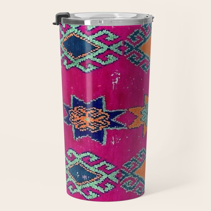Moroccan Traditional Carpet Artwork Travel Mug Gallery Image 3
