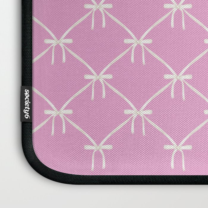 Bows & Ribbons Pattern LIII Y2K Fuchsia Pink Laptop Sleeve Gallery Image 3